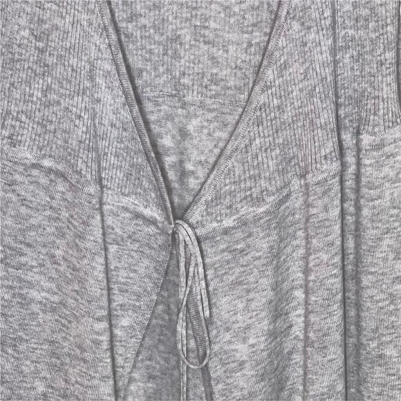 MINKPINK Sweater Duster Gray Front Tie Medium Long Sleeve - Picture 7 of 8